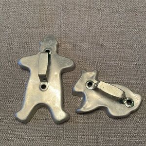 Vintage Aluminum Cookie Cutters Gingerbread & Bunny Christmas & Easter